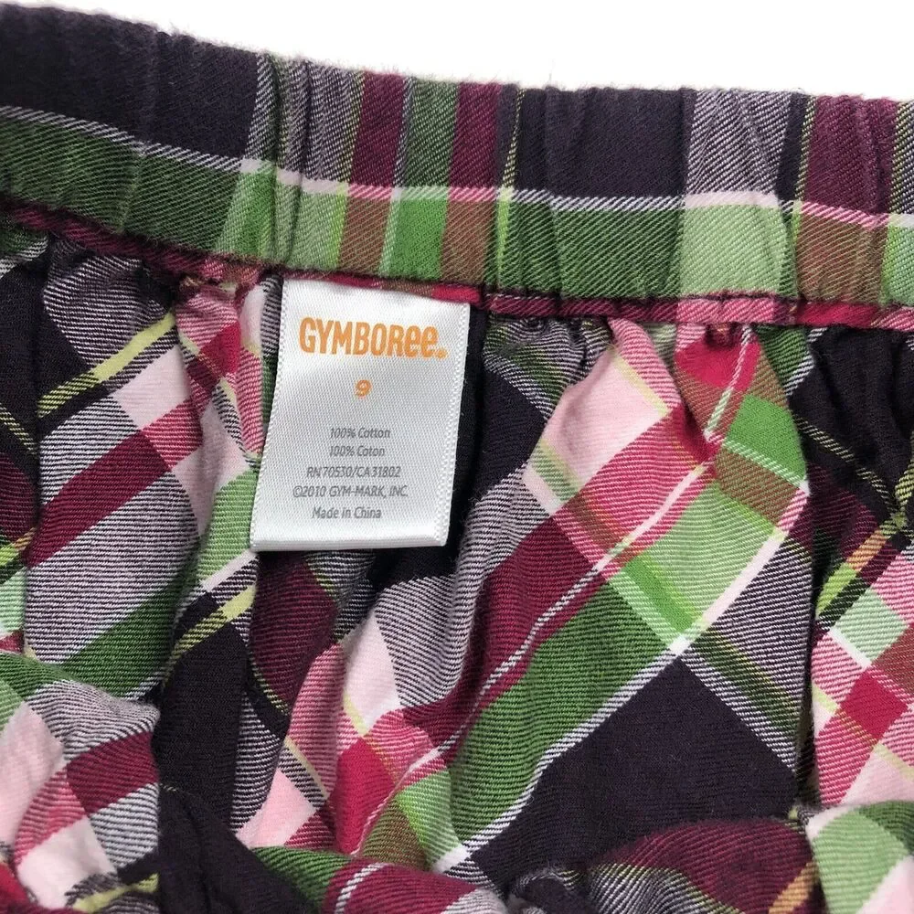 Gymboree Purple Pink Green Plaid Skirt Girls Size 9